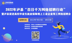 2022年泸县“百日千万网络招聘行动”网络招聘会