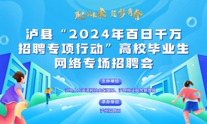 职引未来 筑梦青春——泸县“2024年百日千万招聘专项行动”高校毕业生网络专场招聘会